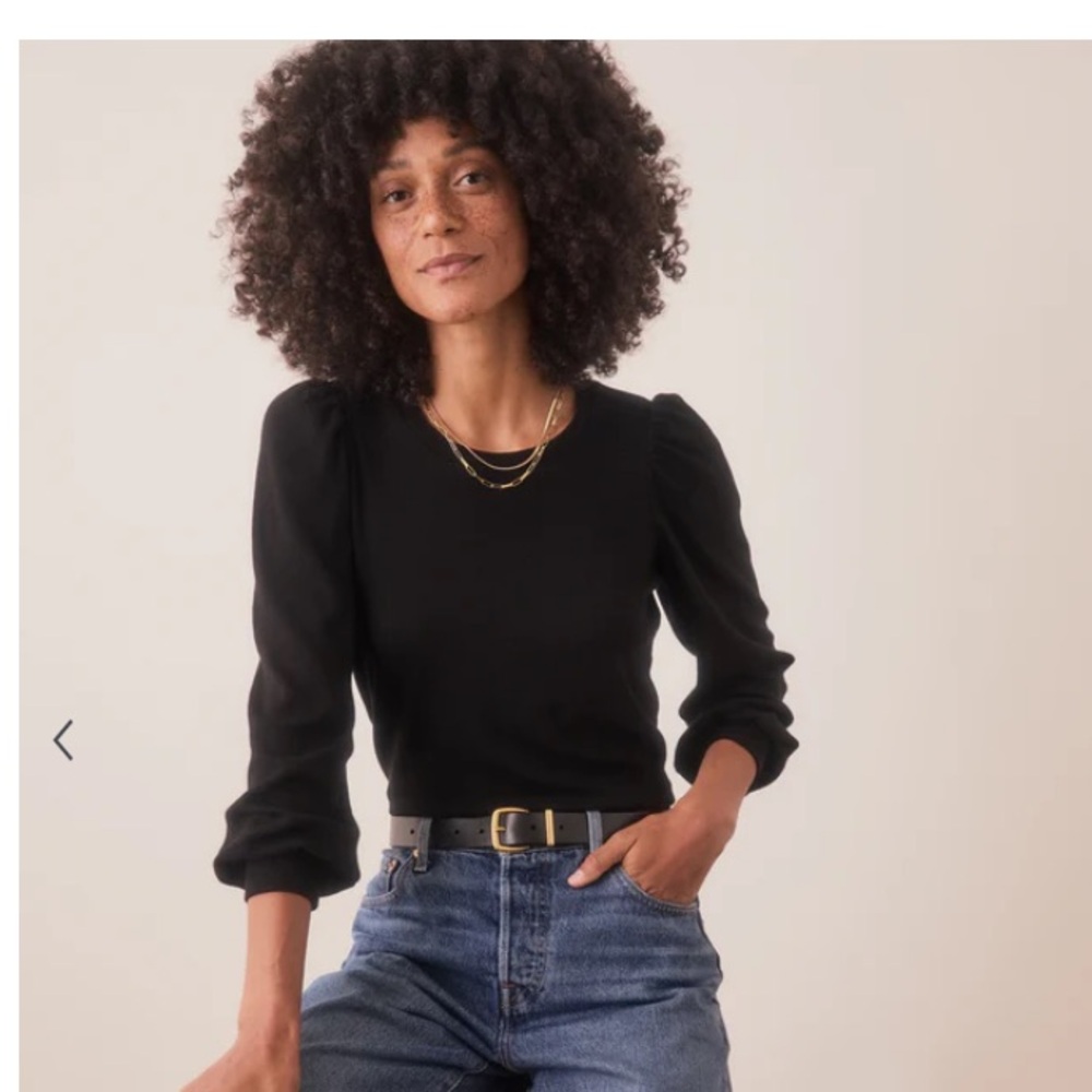 Marine Layer Lexi Rib Puff Sleeve Top